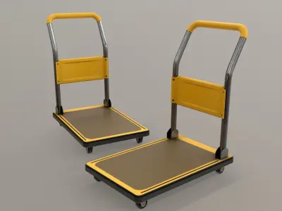 Heavy Duty Platform Trolley Low-poly 3D model