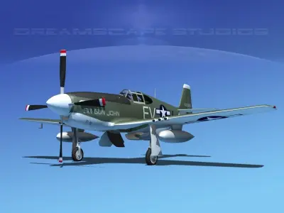 North American P-51B Mustang V12 3D model