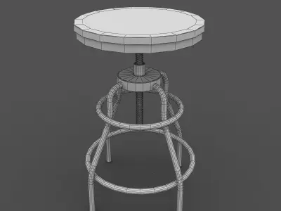 Industrial Mansard Stool 3D model purchase