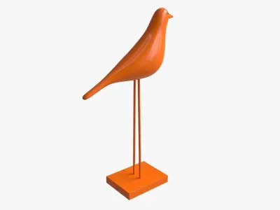 Abstract Ceramic Bird Figurine Free 3D model