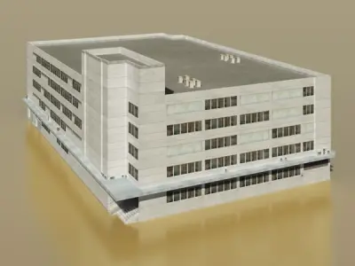 Photorealistic Low Poly Office Building 2 3D model