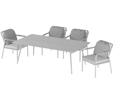 sette garden kuaz table and chair 3D model