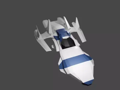 Spaceship spacecraft Low-poly 3D model