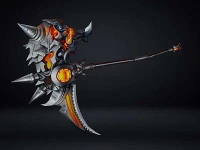 Futuristic Scythe Low-poly 3D model get