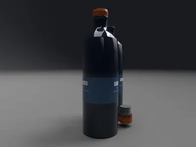 High-Resolution Water Bottle 3D model