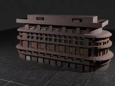 Ancient Building Structure Low-poly 3D model