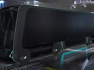 Futuristic Volvo Autonomous Carrier Rigged 3D model