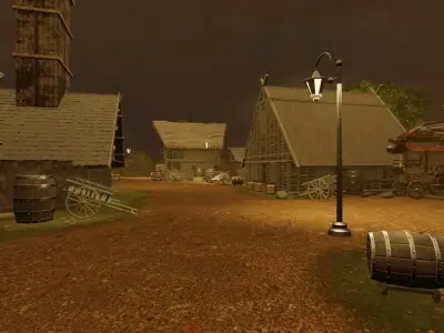 Night Village 3D model