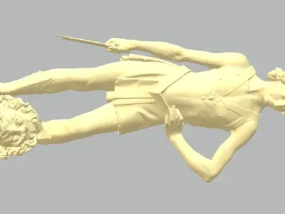 Spartan Fighter Greek Statue 3dm stl obj  Low-poly 3D model