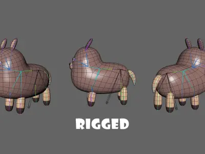 Low-Poly Alpaca Animated - Fun World Animal Low-poly 3D model