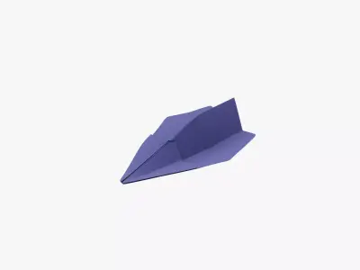 Paper Plane Violet Low-poly 3D model
