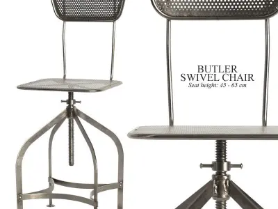 Industrial stools and chairs 3D model