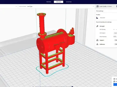 burner machine 3D print model