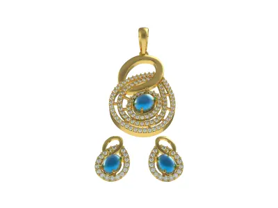 Diamond Pendant Set 21 3D print model