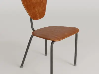 Vintage Wooden Chair 3D model