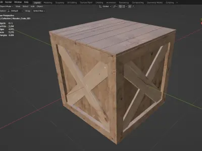 Wooden Crate Free low-poly 3D model