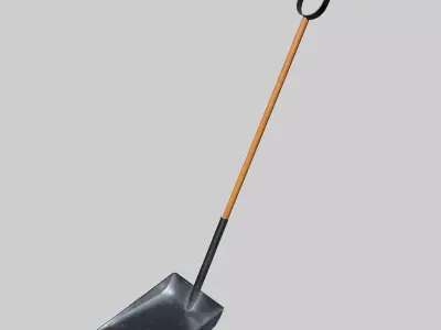 Spade with Handle Low-poly 3D model