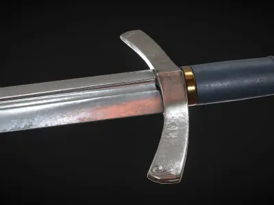 Medieval Knight Sword 02 Low-poly 3D model