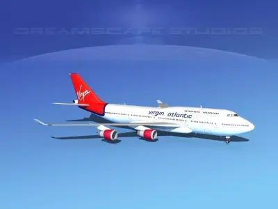 Boeing 747-400 Virgin Atlantic 3D model purchase