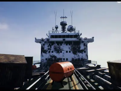 Post-apocalyptic oil tanker Low-poly 3D model