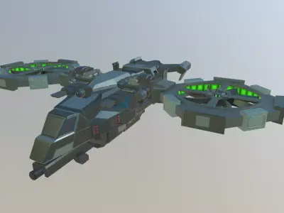 ASU-001 Zephyrs Tactical Helicopter Low-poly 3D model