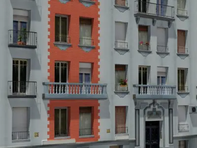 Building apartment - apartment Low-poly 3D model