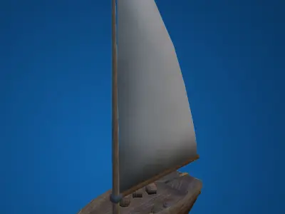 Fishing Boat Low Poly Low-poly 3D model
