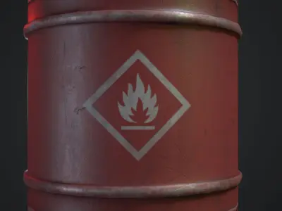 Oil Barrel Low-poly 3D model 4