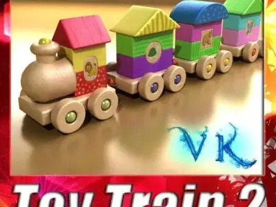 Wooden Toy Train High Res 3D model
