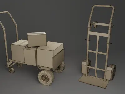 Hand Truck 2-in-1 Low-poly 3D model