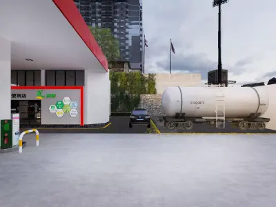 gas station  Low-poly 3D model order