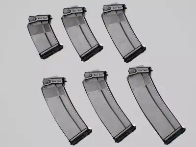 Double Stack Pics Saiga 8 - 20 Bullets Low-poly 3D model