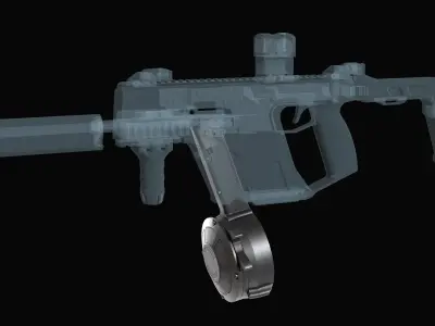 KCI 9mm 50-Round Drum Magazine Low-poly 3D model