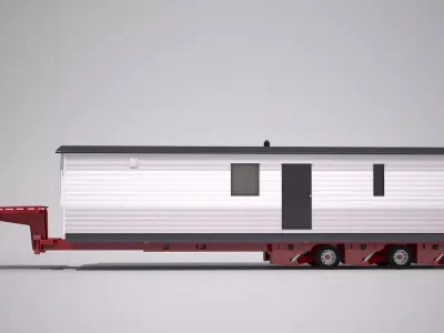 Moving Trailer with House 3D model