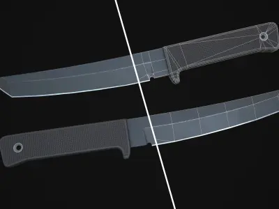 Knives pack 9 models Low-poly 3D model