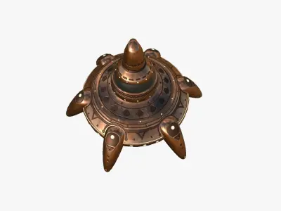 Alien Spaceship UFO G06 Copper - Sci Fi Spacecraft Design Low-poly 3D model