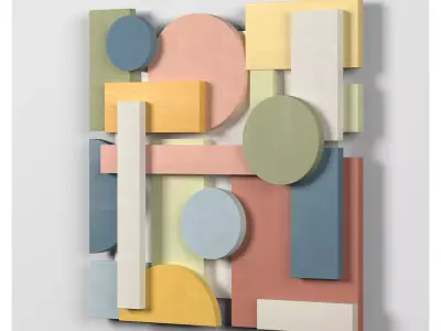 Wall Colored shapes Decoration - 60x60 - Collection - Part 1 3D model