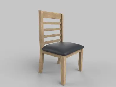 chair wooden Low-poly 3D model get