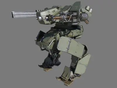 Mech Tank LP  animated Low-poly 3D model