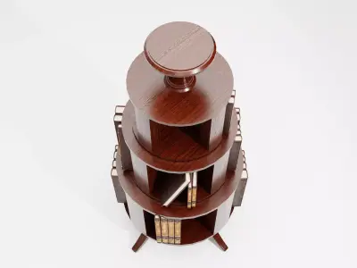 Antique Wooden Book Stand Low-poly 3D model