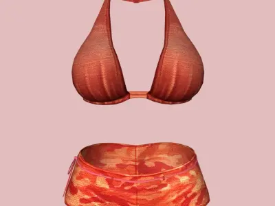Sexy Red Army Bikini Low-poly 3D model