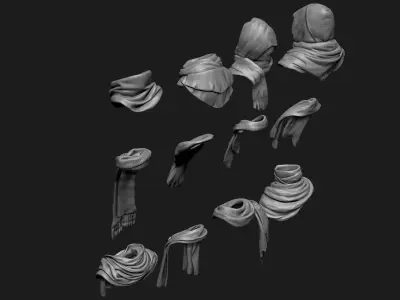 Scarfs for 3d Printable Characters Part 2 3D model