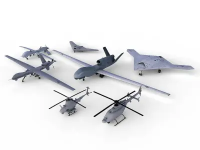 7 UAVs 3D model