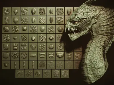 Scales VDM pack for Zbrush 3D model