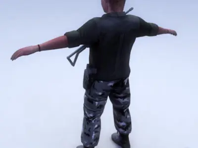 Police Militia SWAT Trooper Low-poly 3D model