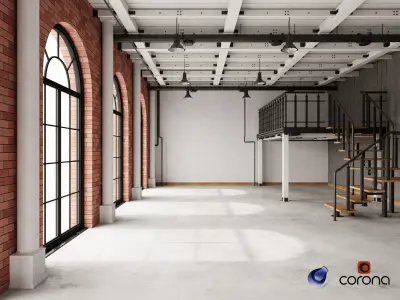 Loft Office industrial 3D model