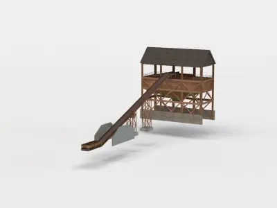 Rock crusher Low-poly 3D model