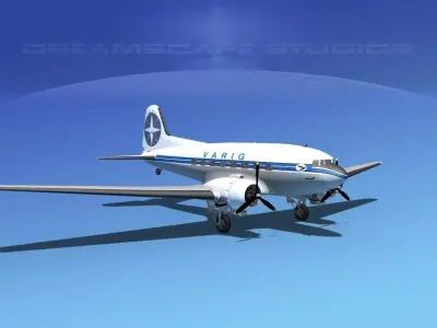 Douglas DC-3 Varig 3D model