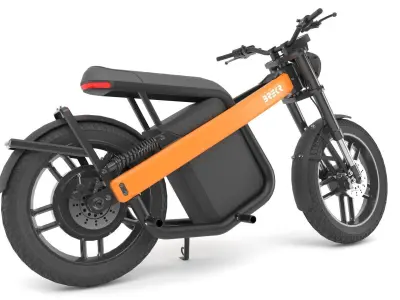 Brekr orange electric motorcycle 3D model