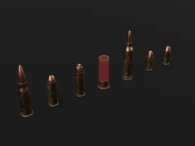 Bullets Low-poly 3D model